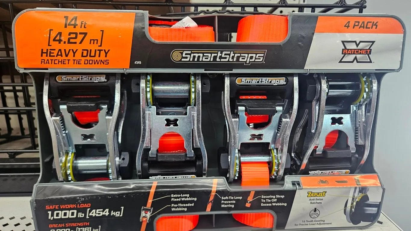 4 Pack Smart Straps Ratchet Straps