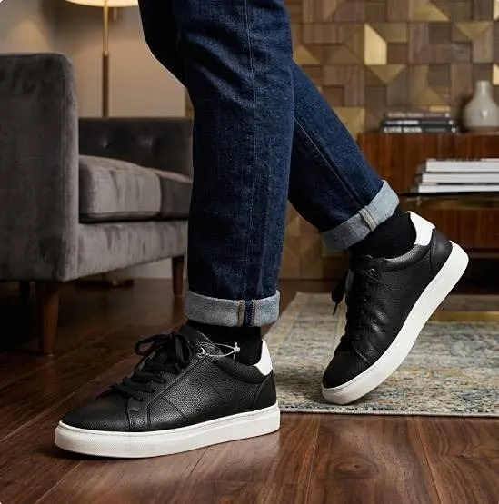 Aldo Black Leather Sneakers Size 11 Men