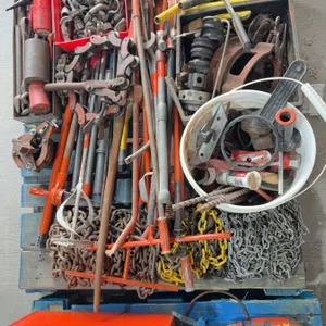 Pallet Lot of Industrial Tools, Chains and Hardware