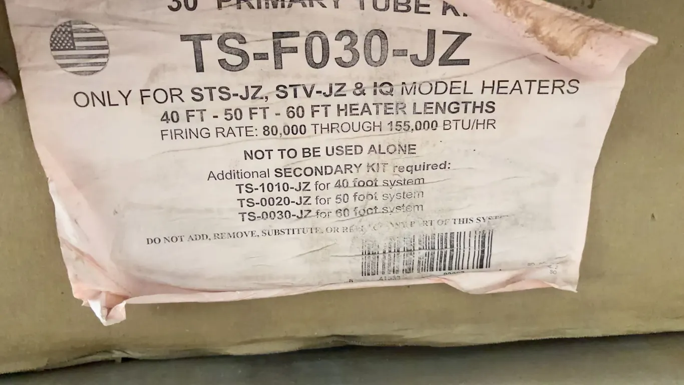 TS-F030-JZ 30' Primary Tube Kit for Heaters