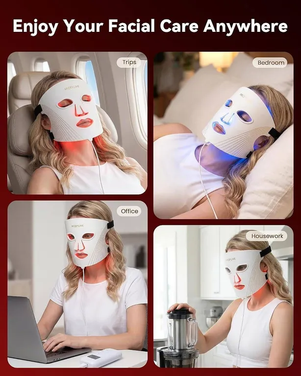 MICEYLIVE LED Light Therapy Mask, 7 Modes