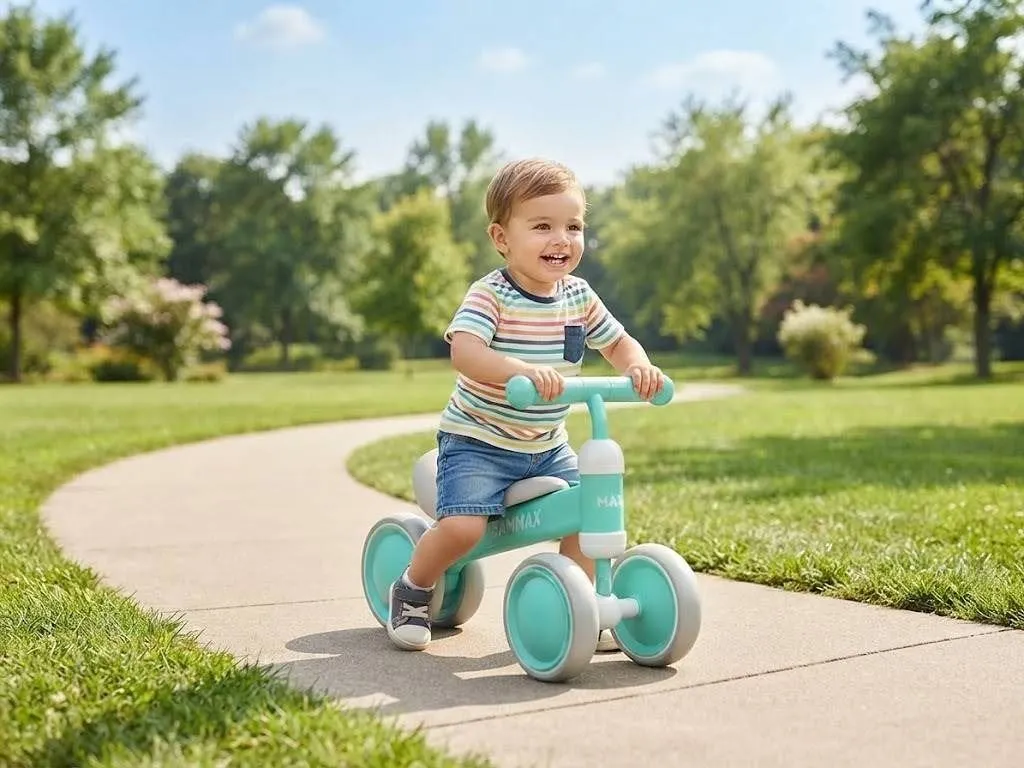 BAMMAX Baby Balance Bike, Teal And White