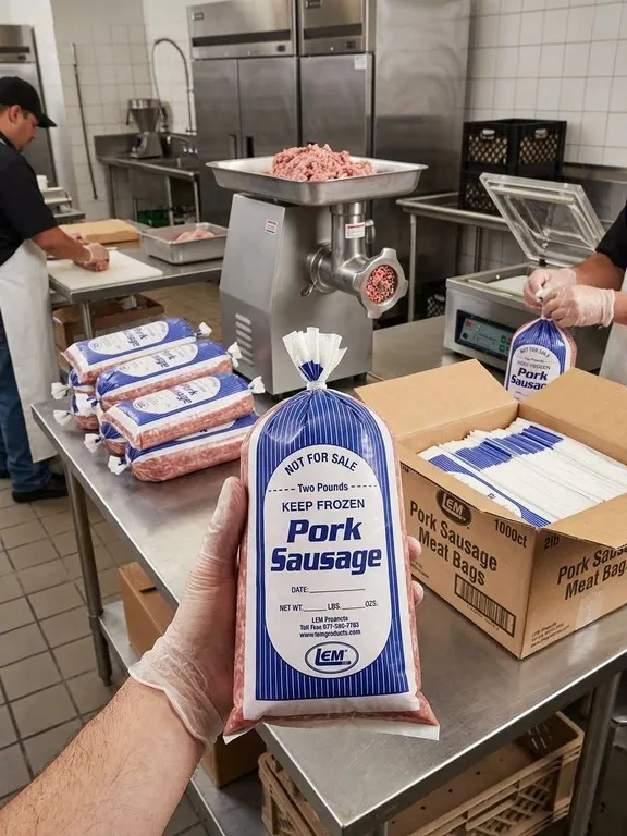 LEM Pork Sausage Meat Bags 2lb 1000ct