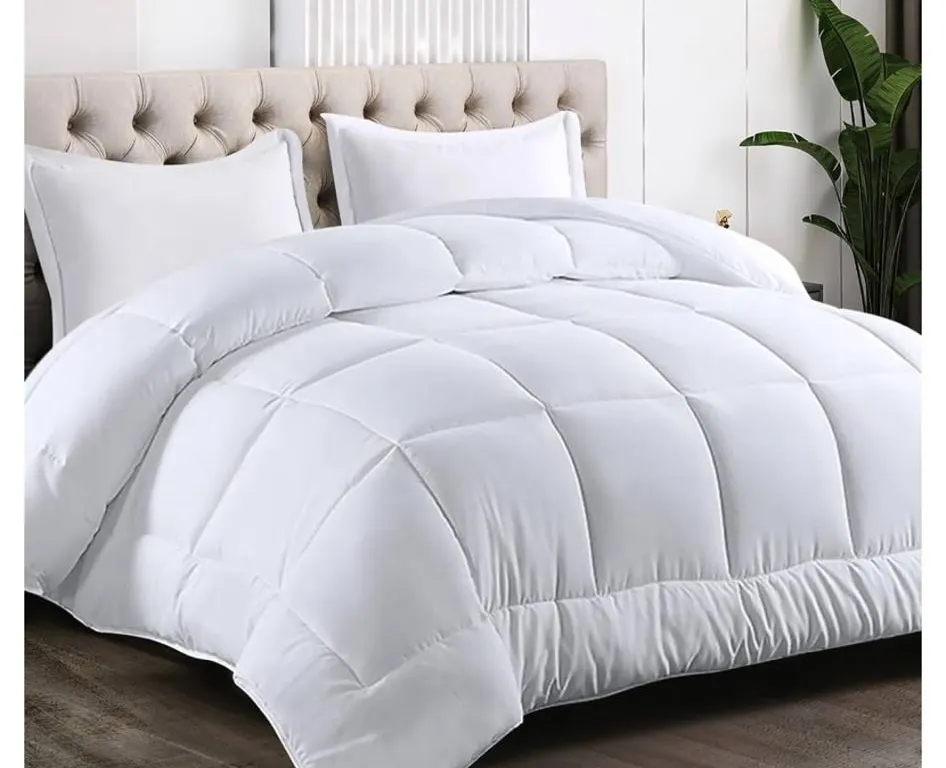 Bare Home Queen Comforter Set 3 PC White