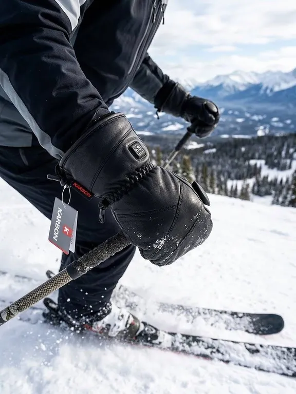 Karbon Heated Ski Mittens, Medium, Unisex