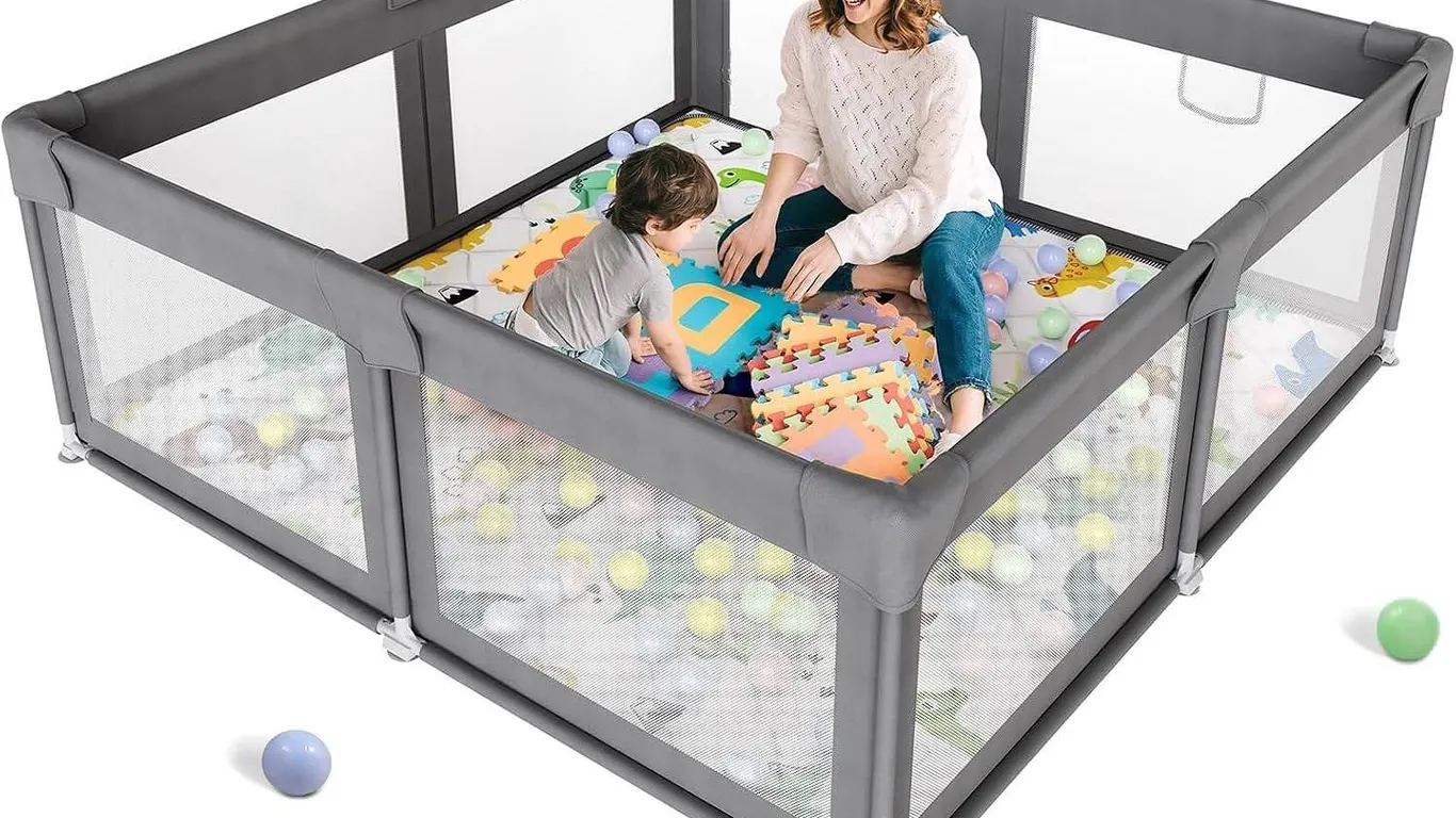 Baby Playpen Fabric Inside Grey 59x59in