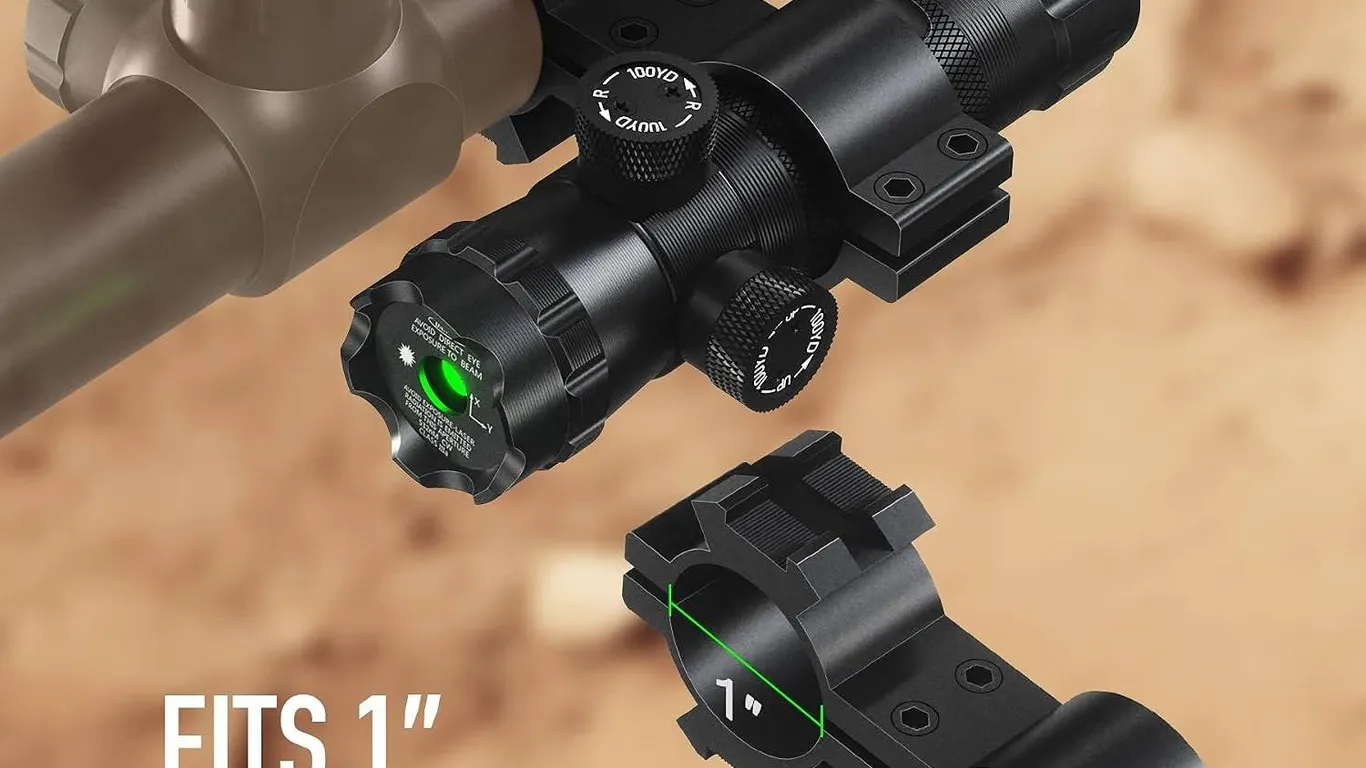 Pinty Hunting Rifle Green Laser Sight Dot Scope Adjustable with Mounts