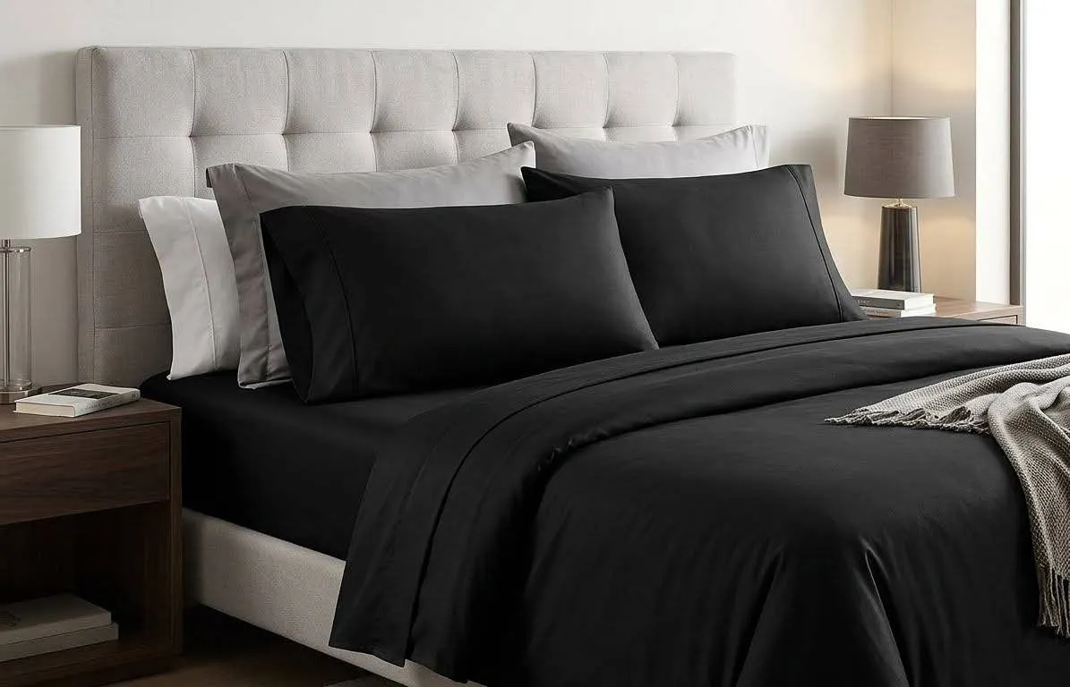 Comfy BambooWorld King 4-Piece Black Sheet Set