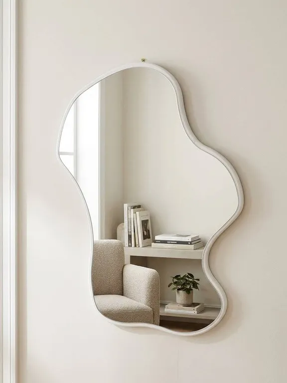 Umbra Orma Wall Mirror Asymmetrical White Frame