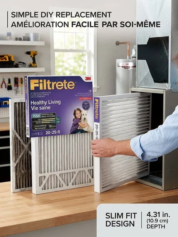 3M Filtrete Air Filter 20x25x5 Healthy Living, 1 Filter