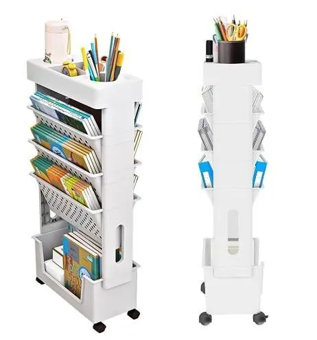 NOAM Mobile Bookshelf with Wheels, New
