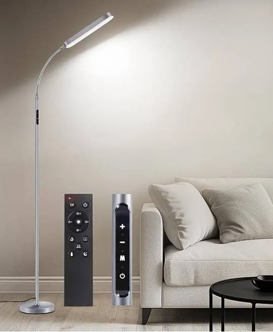OUTON LED Floor Lamp Silver Grey