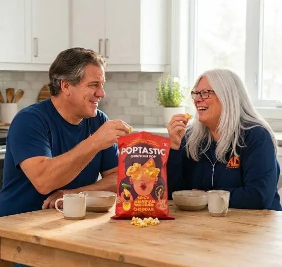 Poptastic Spicy Canadian Cheddar Popcorn 7x130g