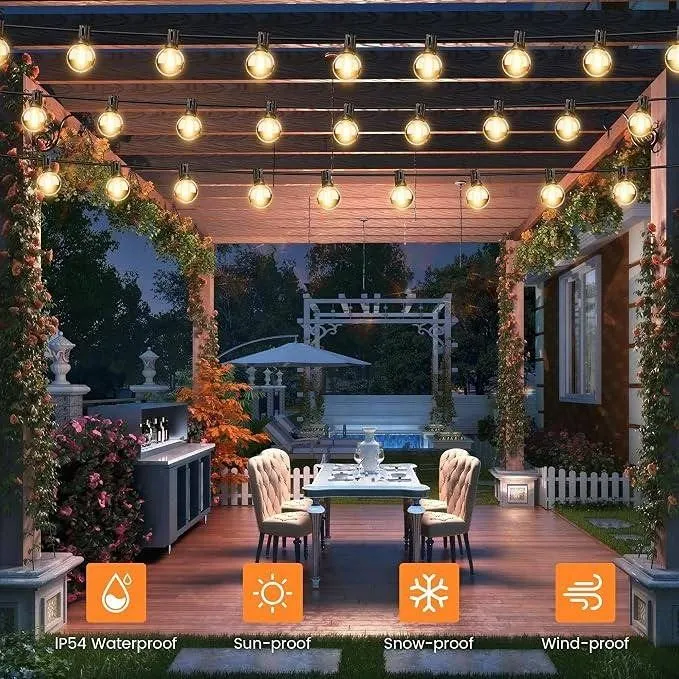Torkase 120FT LED Solar String Lights Outdoor