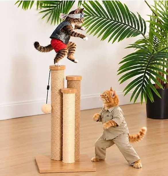 Amazon Basics Cat Triple Scratching Post Beige