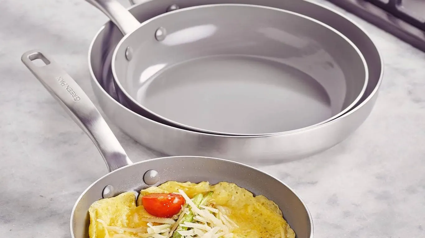 GreenPan Stainless Steel Frying Pan Set, 3 Pc