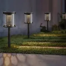 6 Black Outdoor Solar Pathway Lights