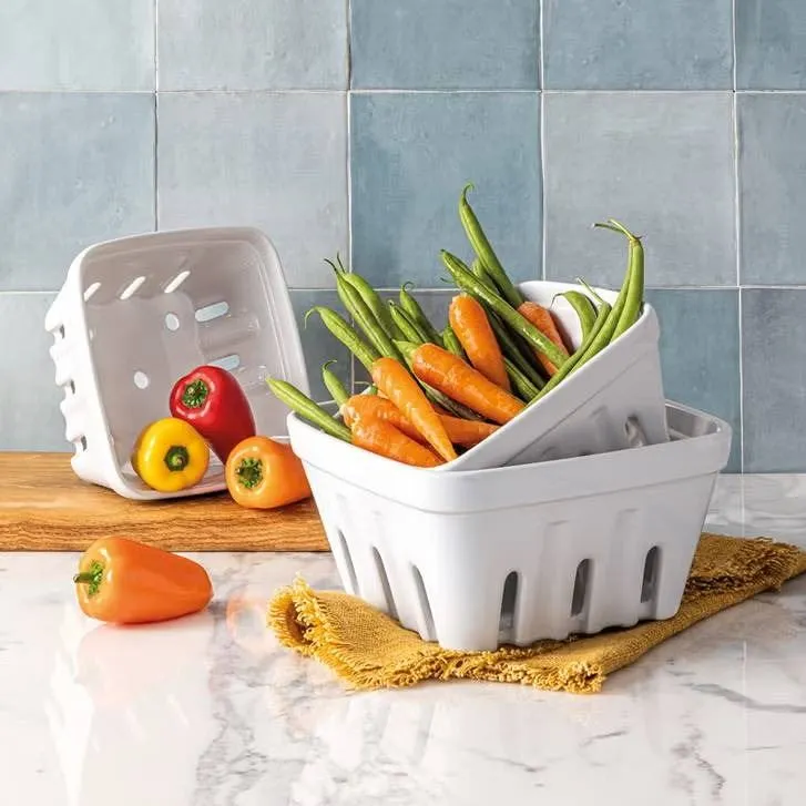 Over & Back 3-Piece Stoneware Basket Set