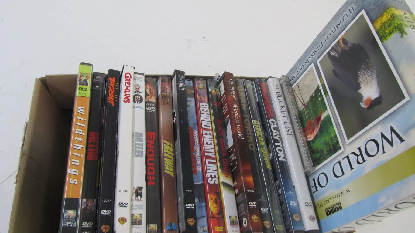 Box Full Of Assorted DVDs