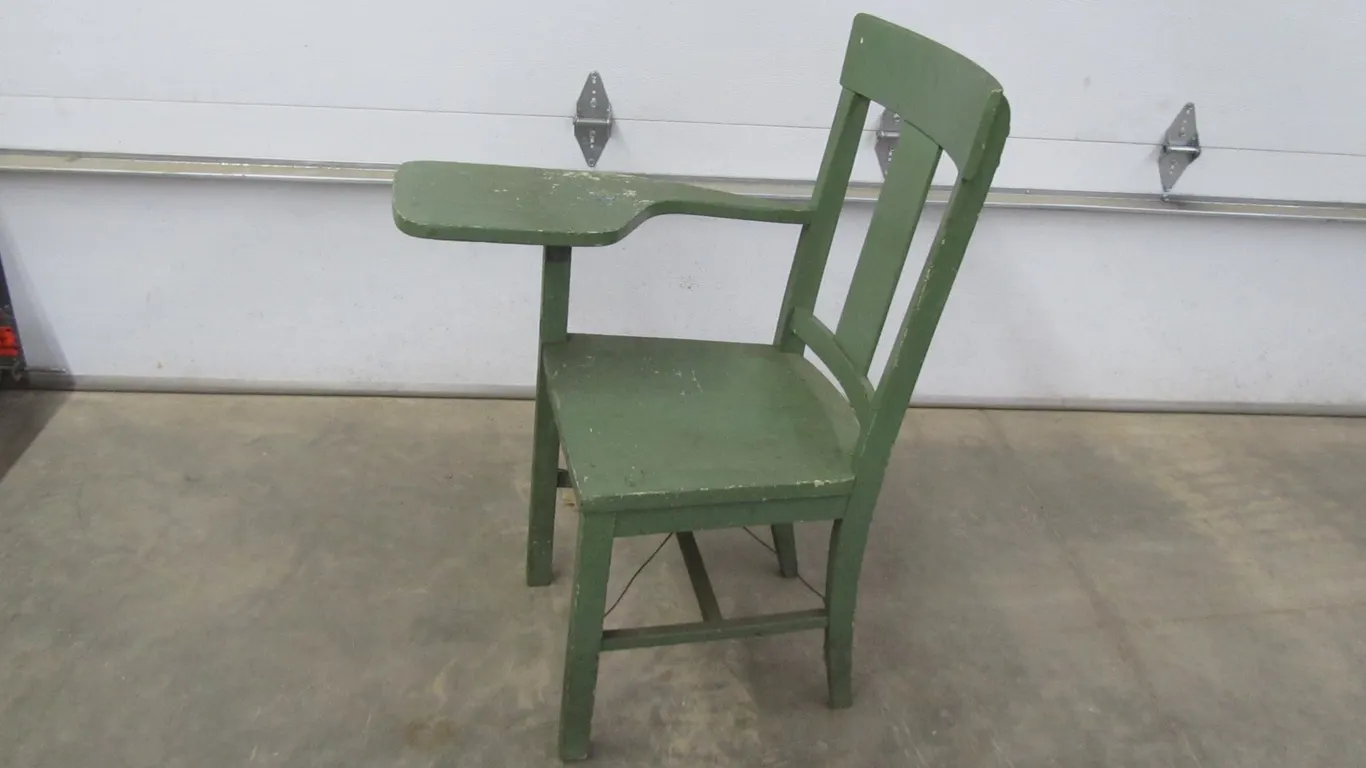 Antique Painted Wood Chair w/Desk
