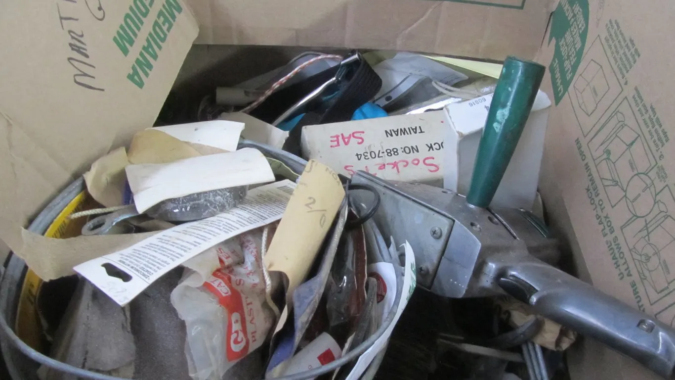 Box Of Assorted Tools And Hardware