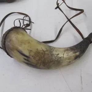 Hand Carved Powder Horn