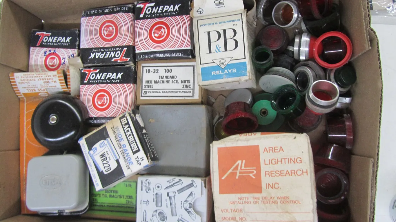 Flat Of Vintage Electrical Signaling Device Hardware