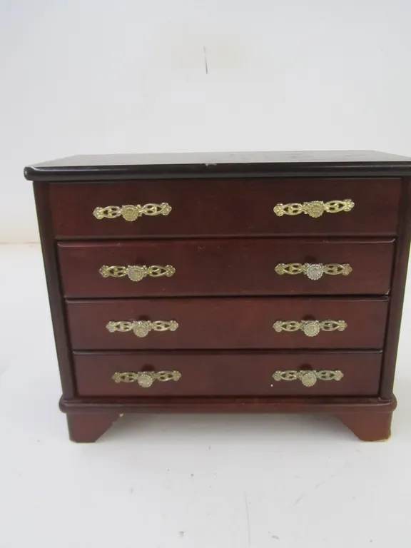 3-Drawer Jewelry Box Full Of Assorted Costume Jewelry