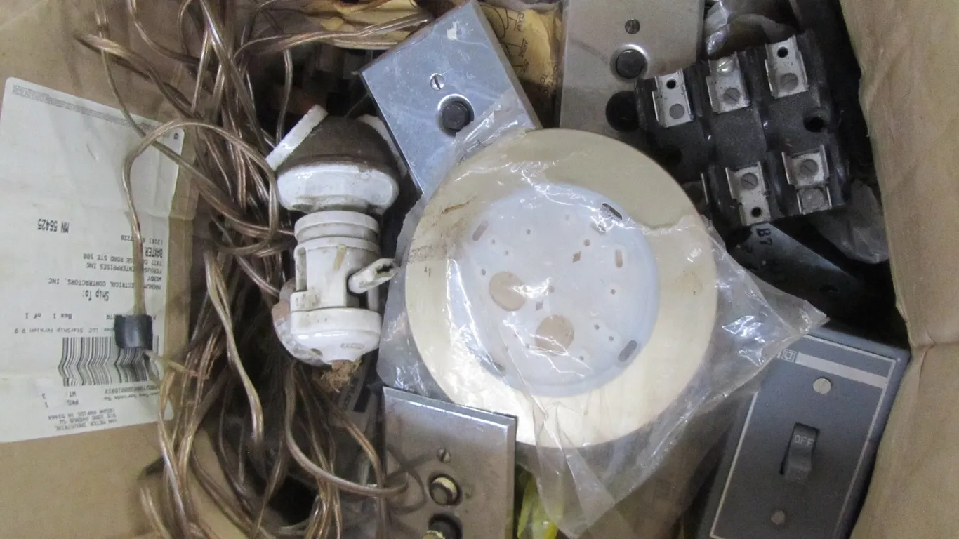 Box Of Assorted Electrical Hardware