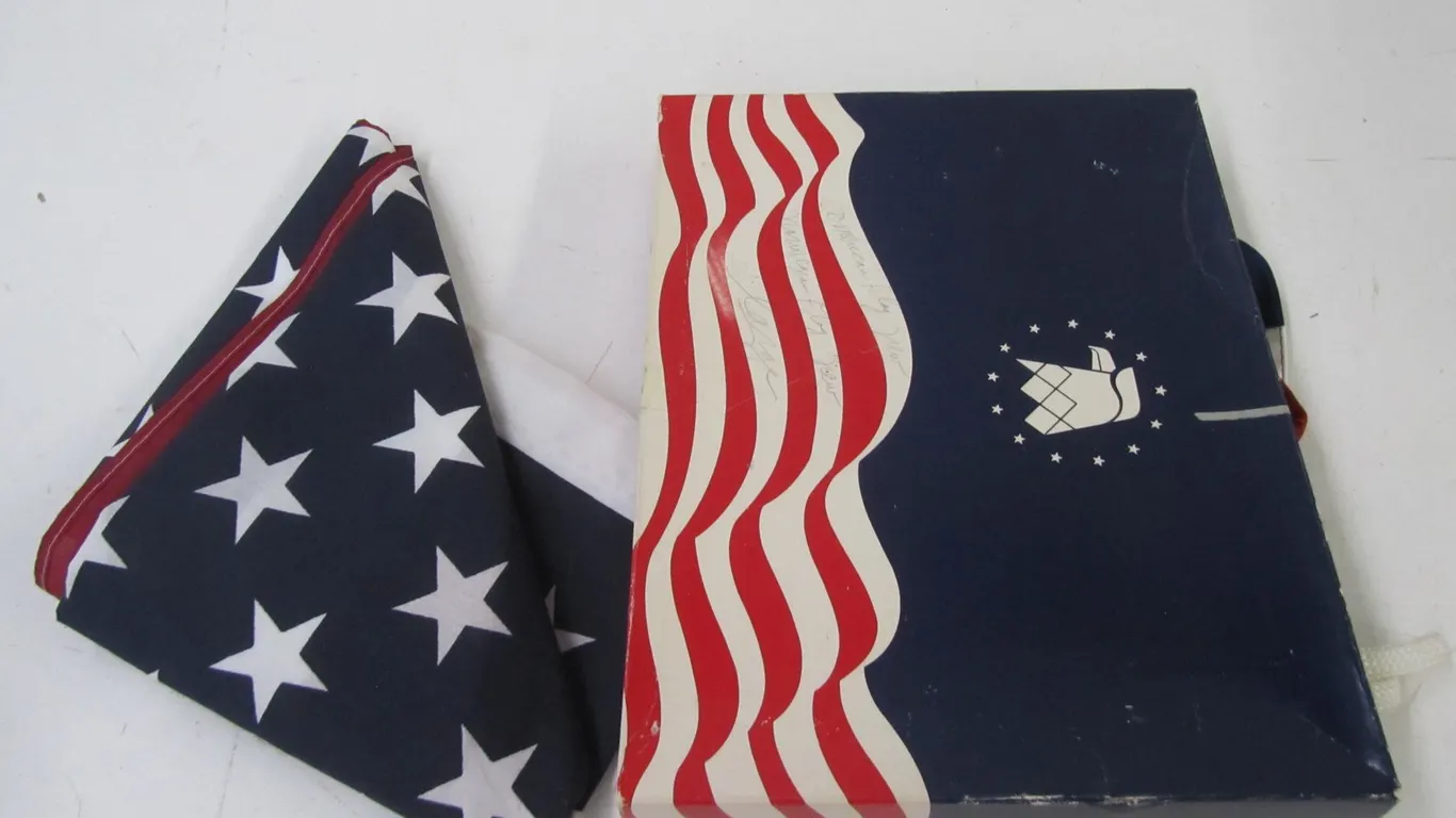 (2) American Flags And Great Britain Flag