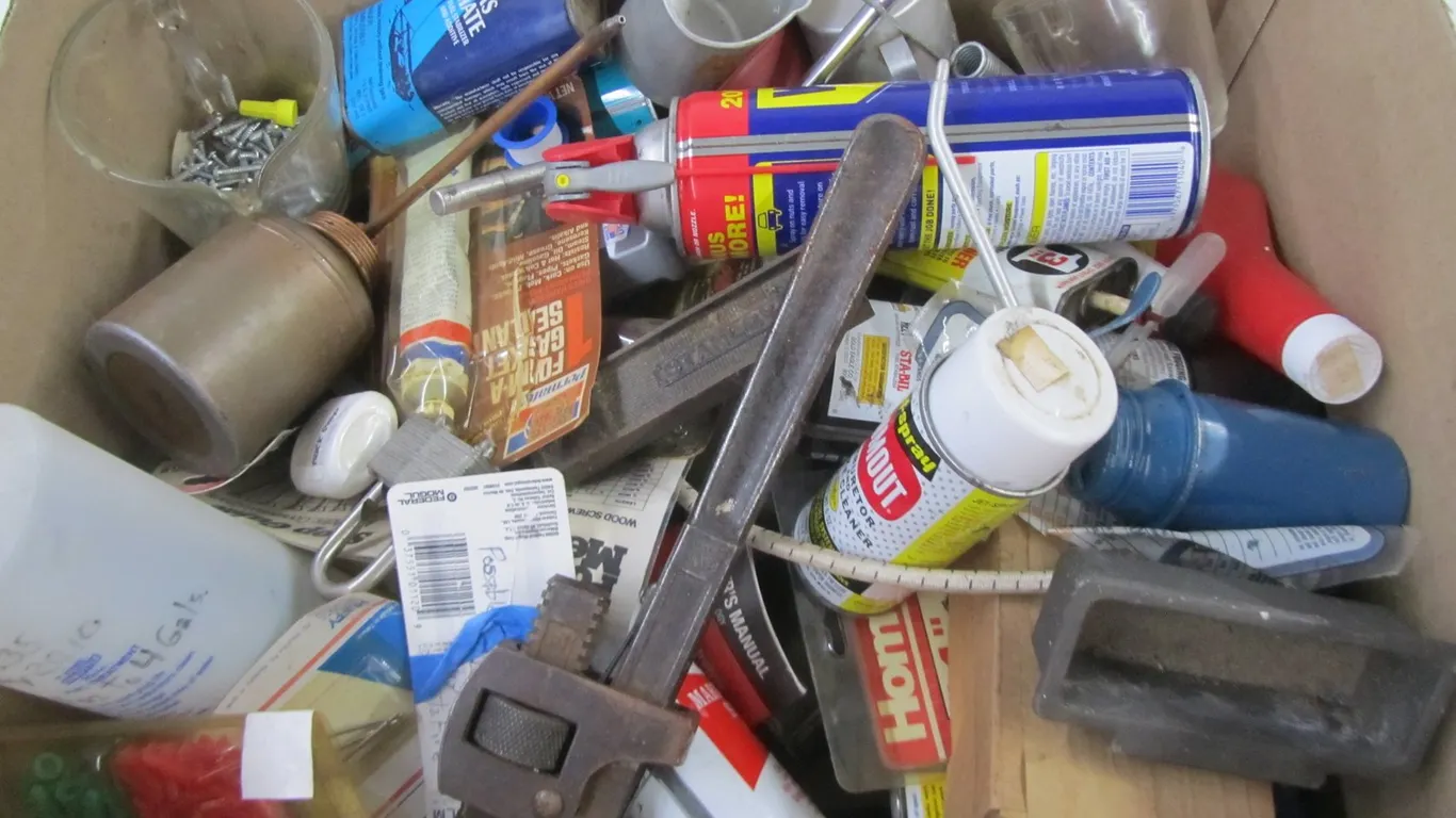 Box Full Of Miscellaneous Hardware