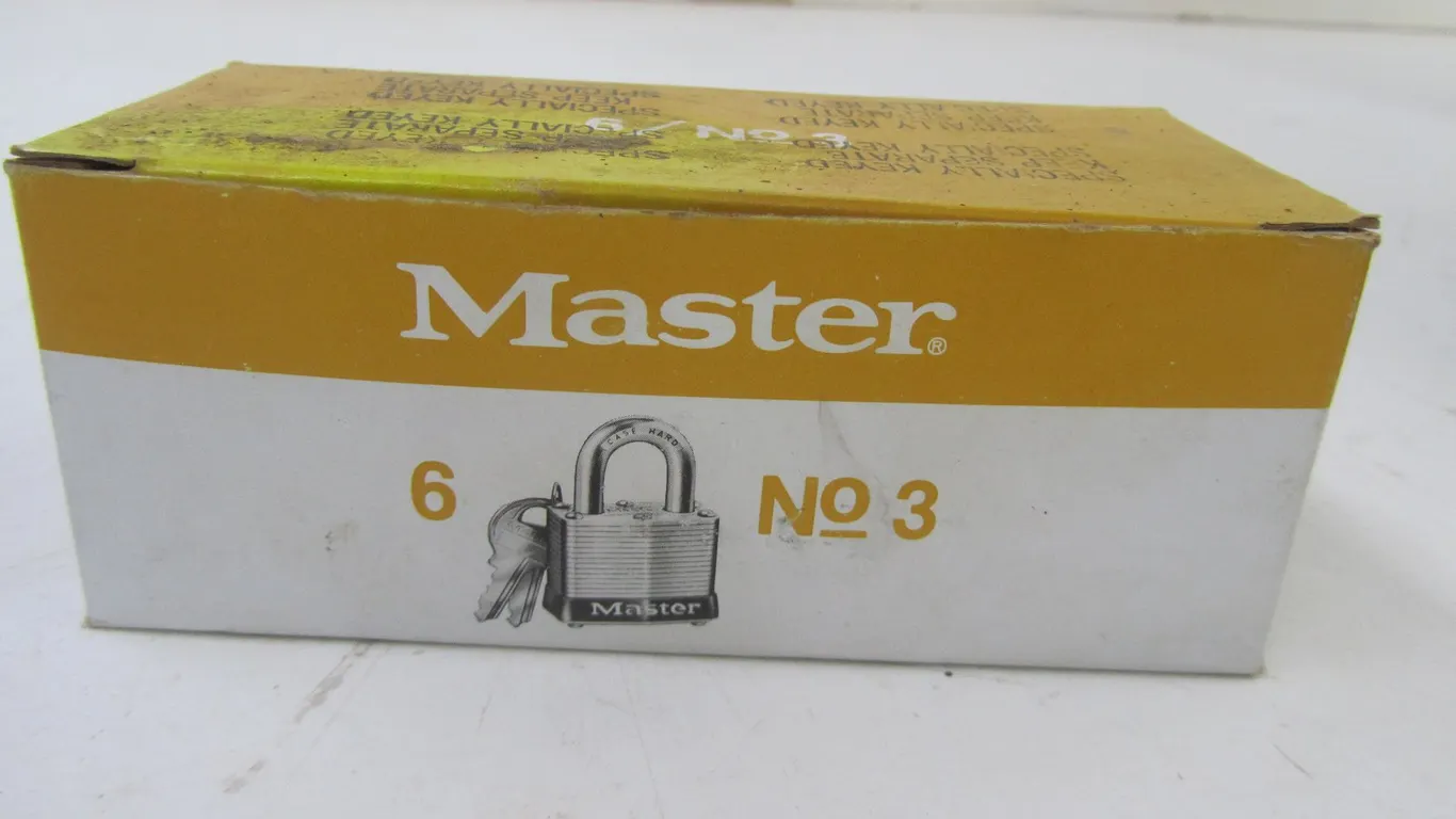 (6) Master Lock #3 Precision Pin Tumbler Padlocks