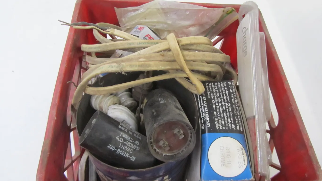 Crate Full Of Miscellaneous Hardware