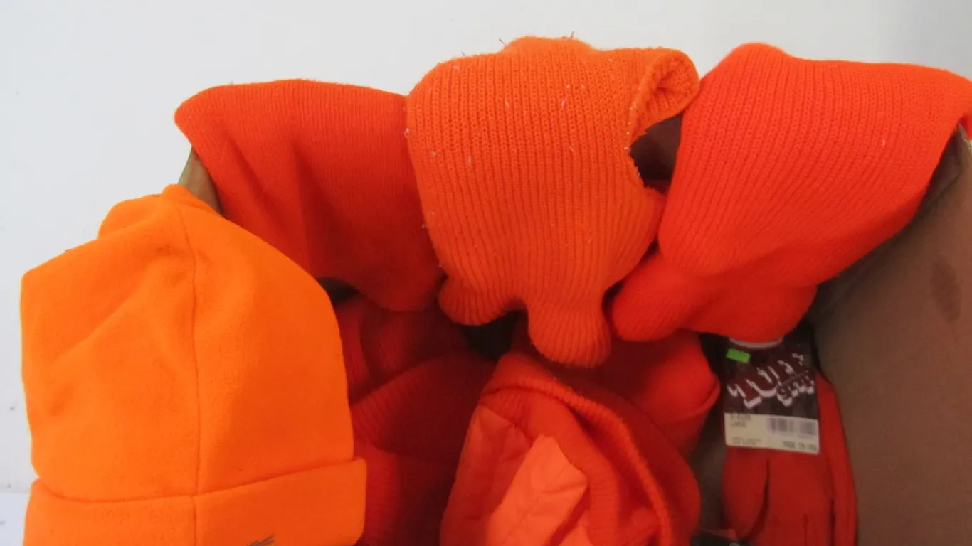 Lot Of Assorted Blaze Orange Hats