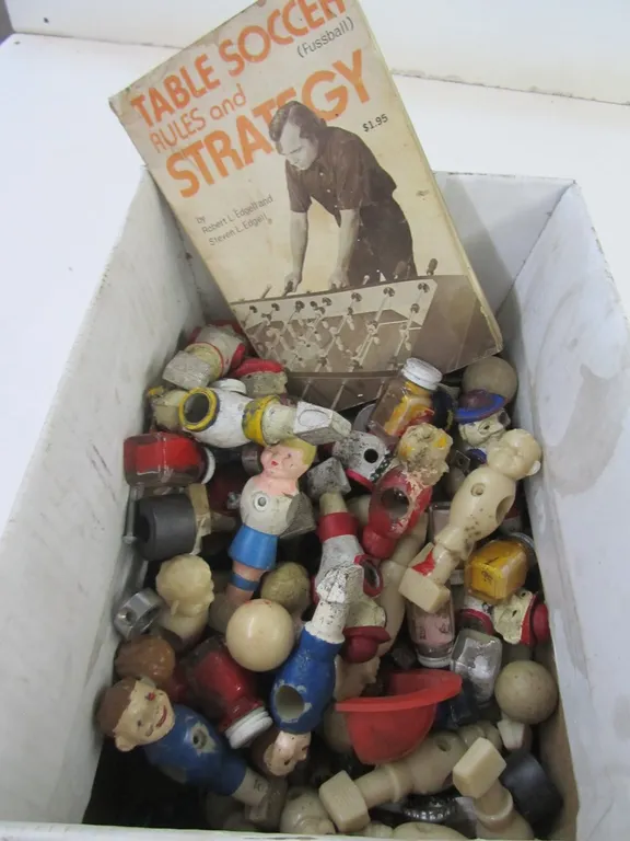 Box Of Vintage Fussball Player Parts