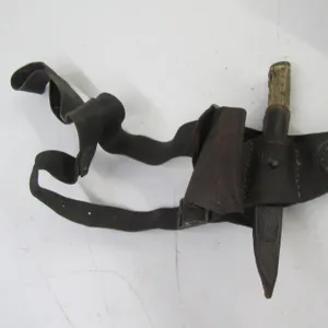 Antler Handle Knife w/Leather Sheath And Harness