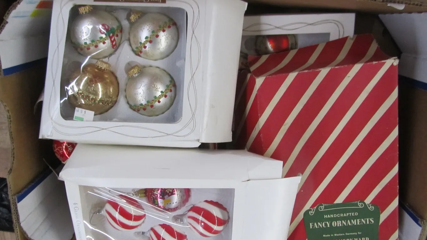 Lot Of Assorted Glass Christmas Ornaments