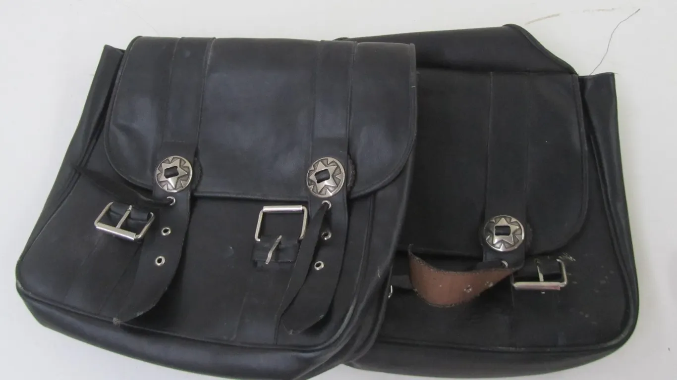 Motorcycle Leather Saddle Bag