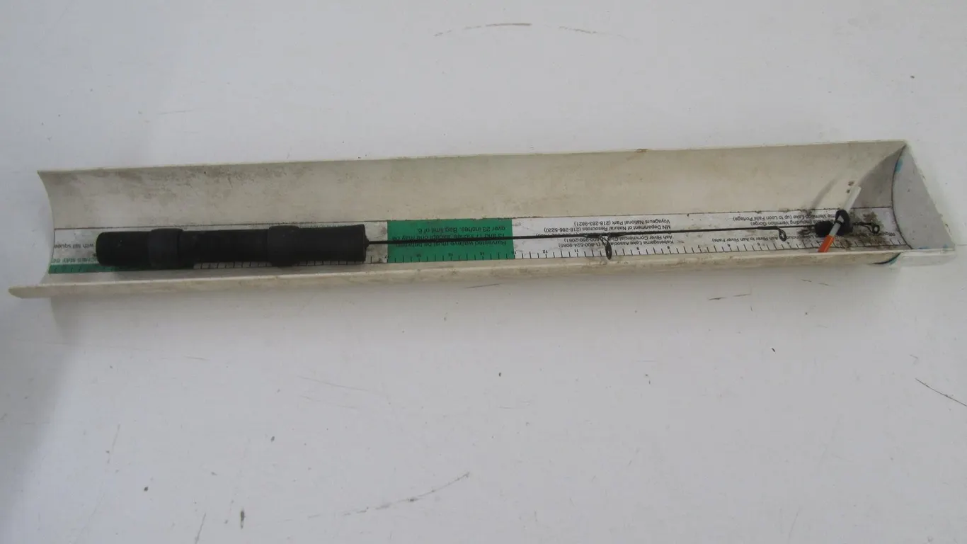 Fish Measuring Tube And Ice Fishing Rod