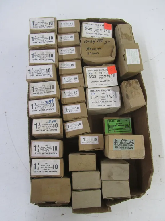 Flat Full Of Assorted Sheet Metal Screws And Steel Machine Screws