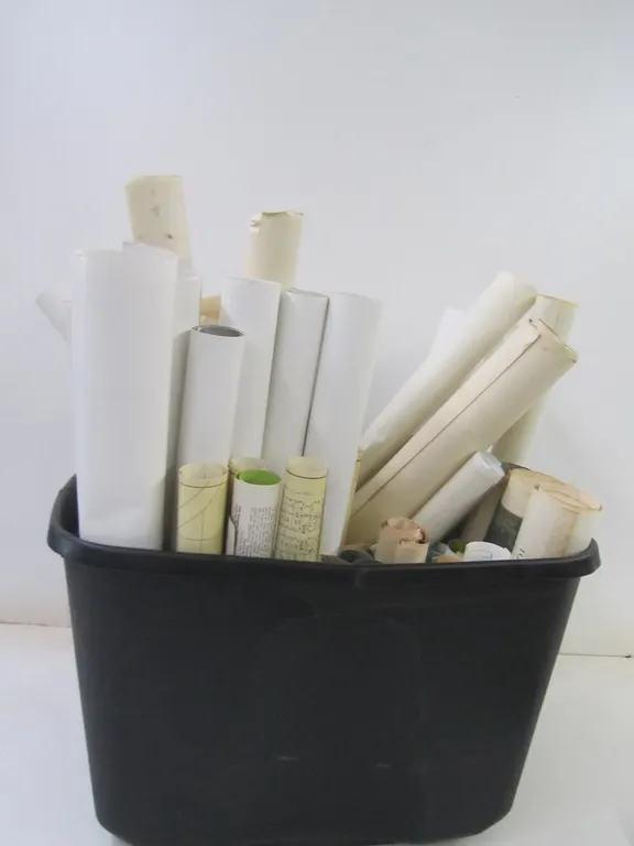 Tub Of Assorted Blueprints And Other Paper Collectibles