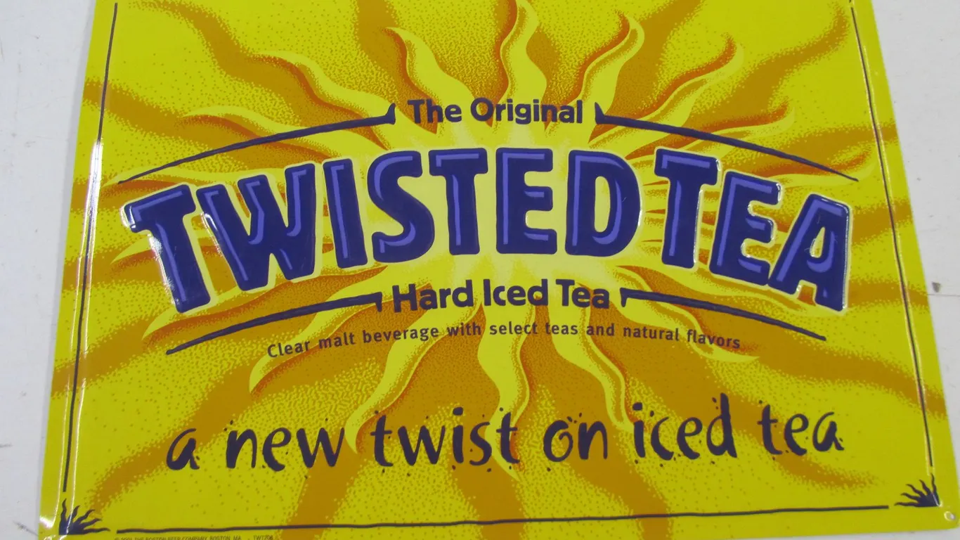 Metal Embossed Twisted Tea Sign