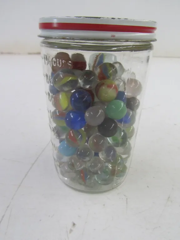 Jar Full Of Assorted Marbles