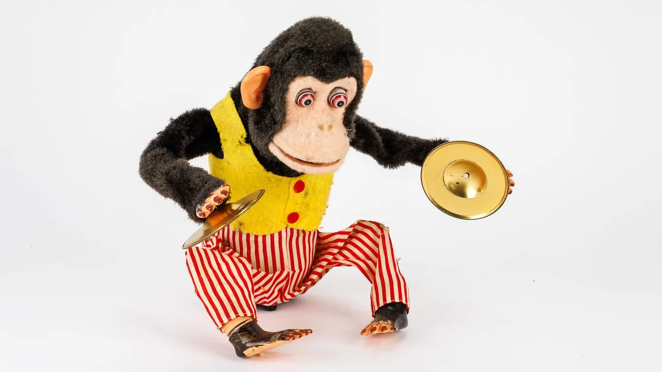 Vintage Musical Cymbal Clapping Chimp Toy