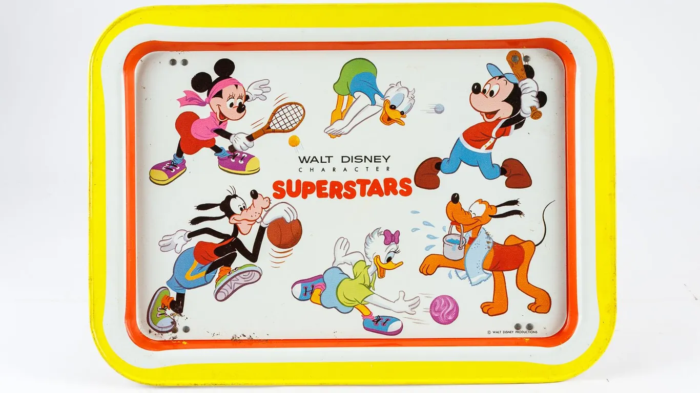 Vintage Walt Disney Superstars Dining Tray