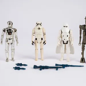 Vintage 1977-1980 Kenner Star Wars Action Figure Lot - Stormtrooper, IG-88, Death Star Droid & Snowt