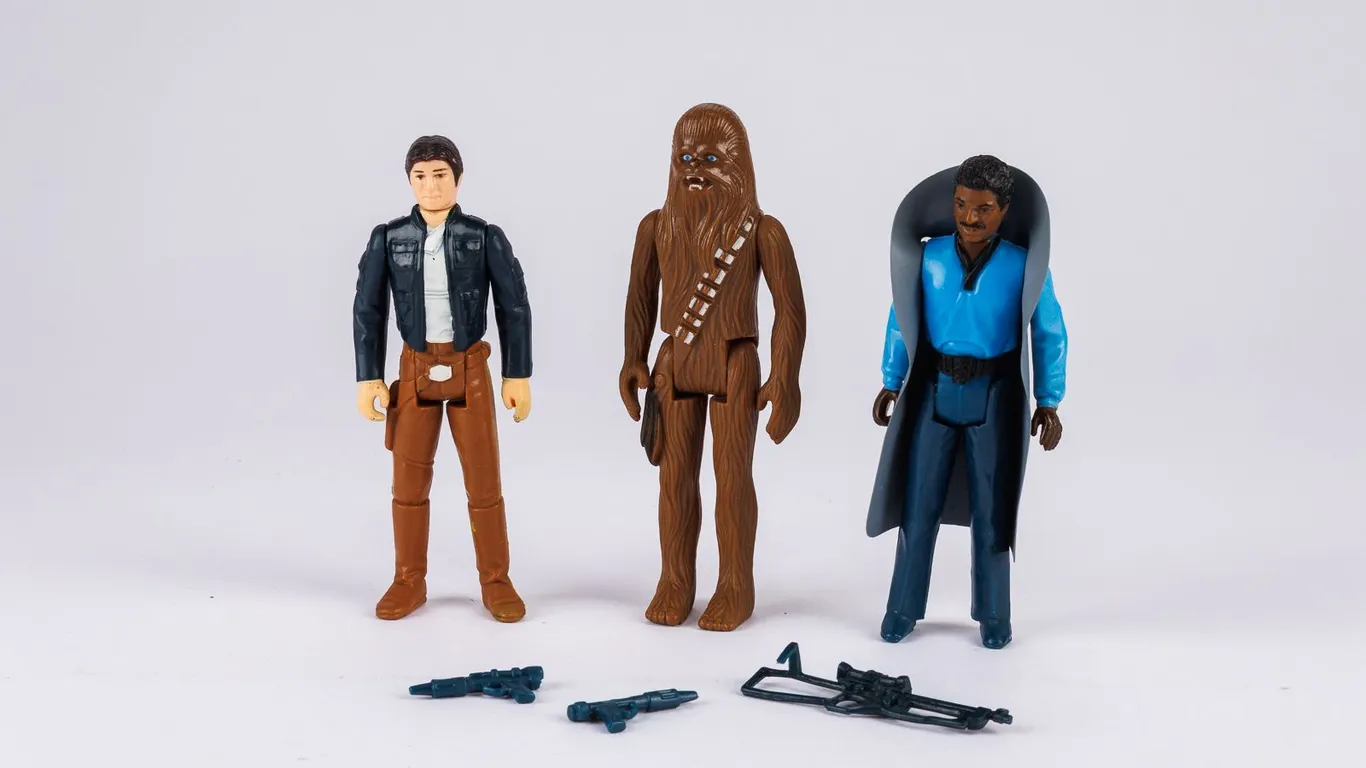Vintage Kenner Star Wars Action Figure Lot - Lando Calrissian, Han Solo (Bespin), Chewbacca