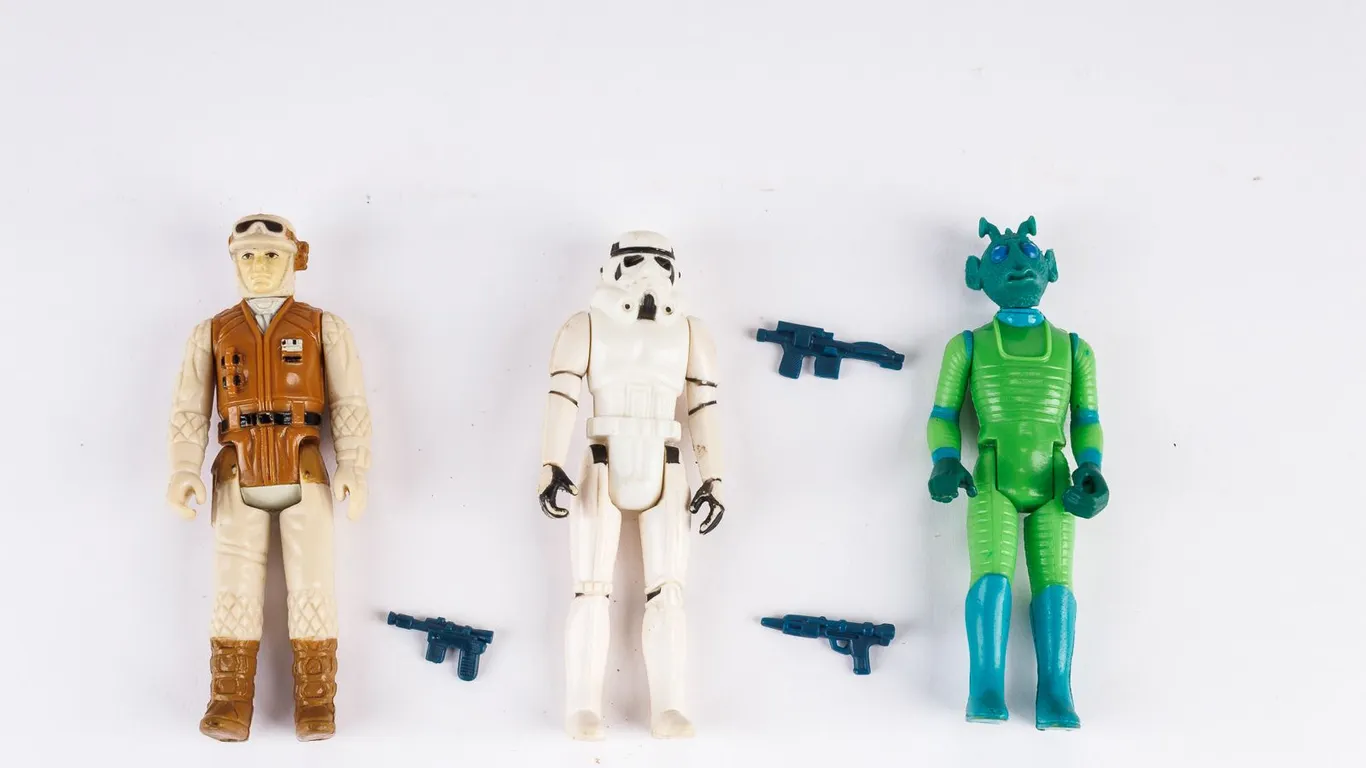 Vintage Kenner Star Wars Action Figures - Greedo, Stormtrooper & Rebel Soldier