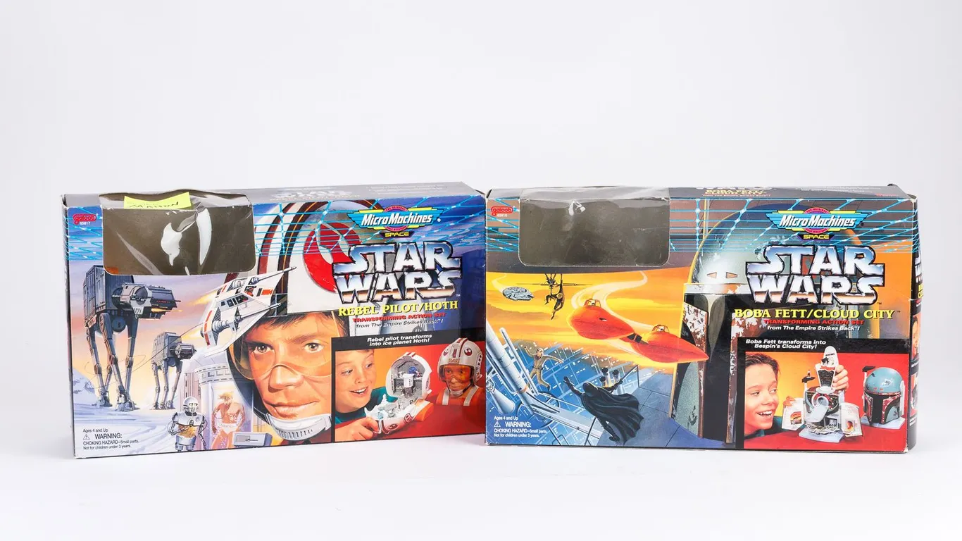 Vintage Micro Machines Star Wars Transforming Playsets - Boba Fett Cloud City & Rebel Pilot Hoth