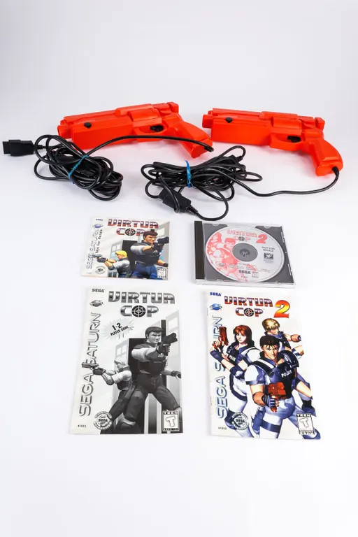 Virtua Cop 1 & 2 with Light Guns for Sega Saturn